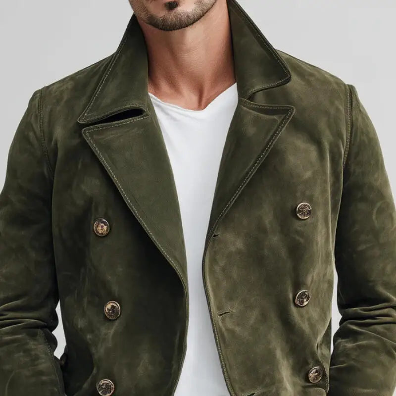 2026 Spring Autumn Fashion Vintage Jackets Men Solid Casual Turn Down Collar Retro Outwear Coats Male Daily Loose Blazer Jacket
