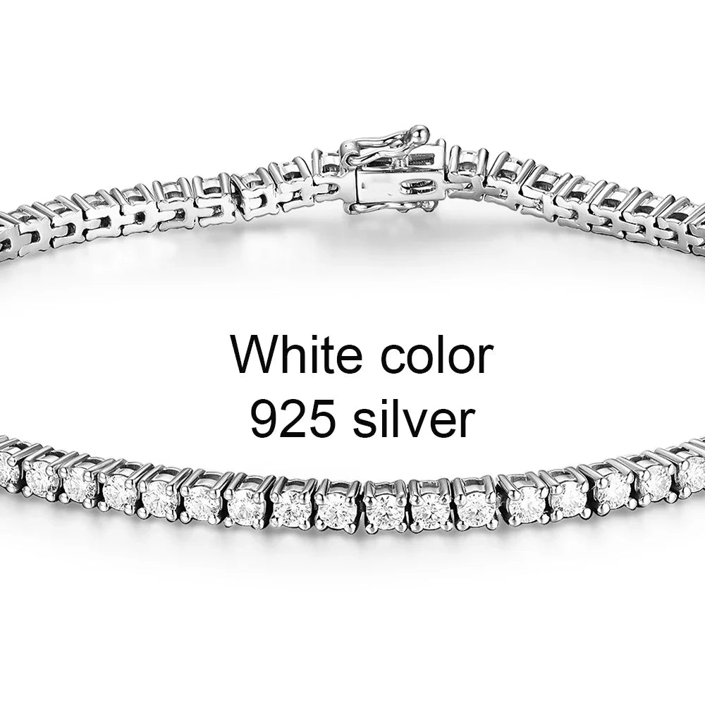 Pulsera de moissanita Kuololit para mujer, de oro amarillo sólido de 14K o 10K, pulsera de tenis de moissanita con certificación GRA, regalo de compromiso o Navidad