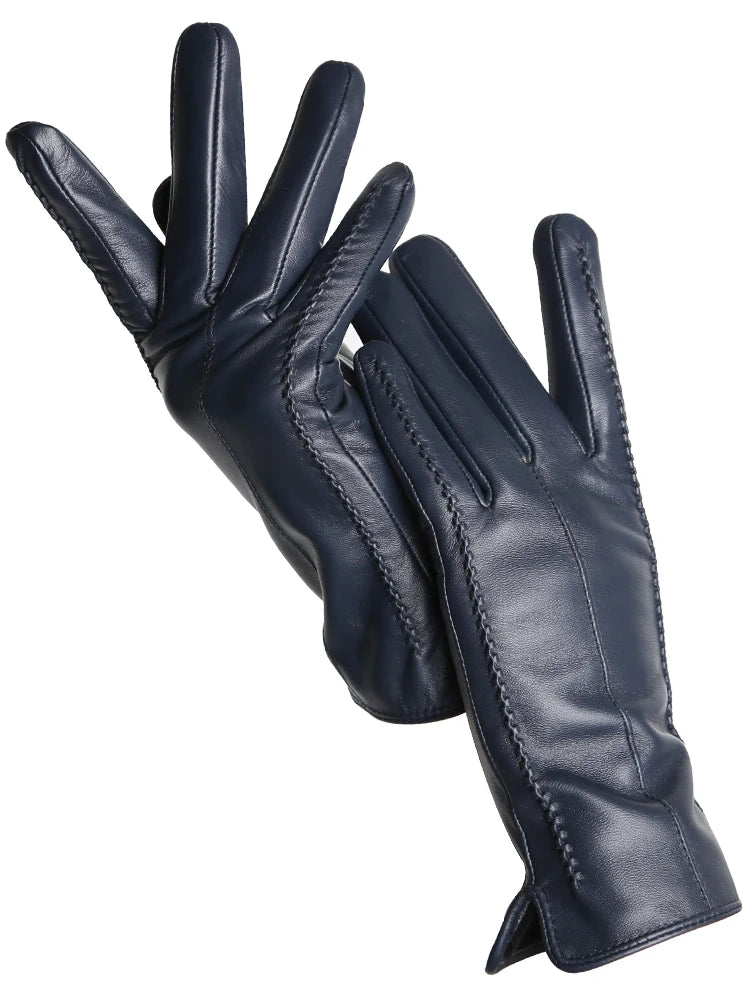 Damen-Lammfellhandschuhe Winter Warm mit Plüschfutter