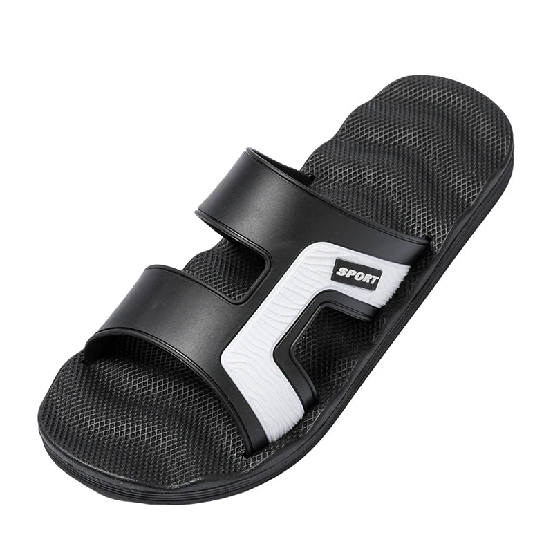 Men Slippers New Casual Stripes Sandals Summer Fashion Men Classic Flip Flops Hot Soft Beach Shoes Male Outddor Shoes Size 37-49
