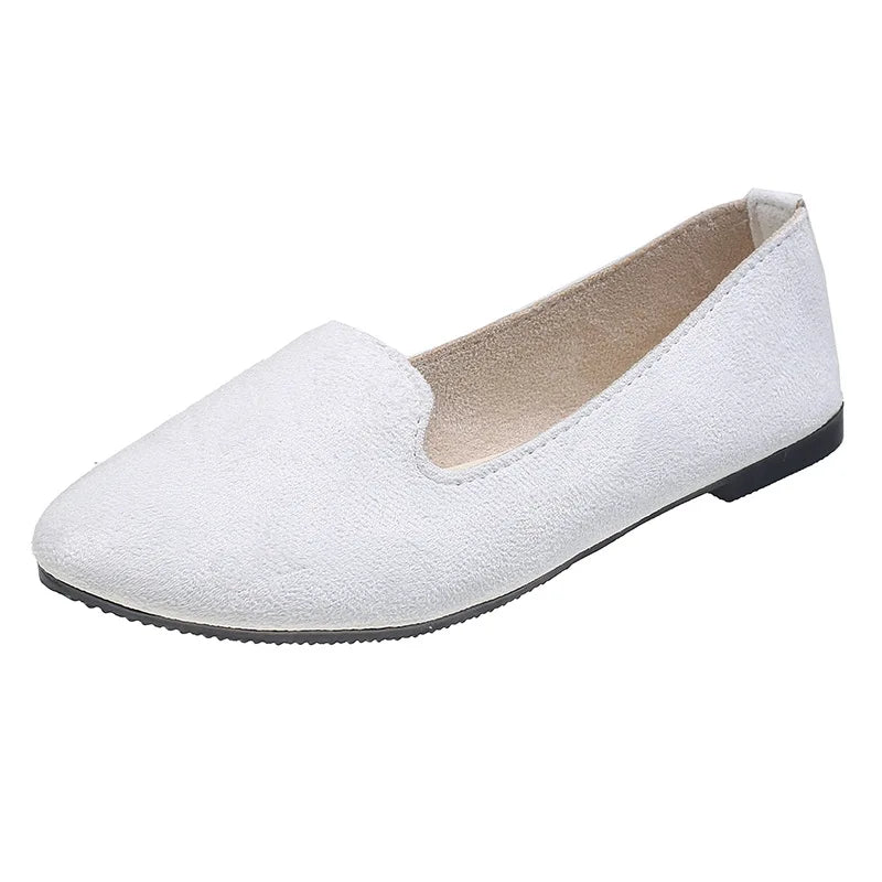 2025 Spring and Autumn Casual Women's Shoes Women's Flat Shoes Women in Candy-Colored Suede Work Shoes WSH2216