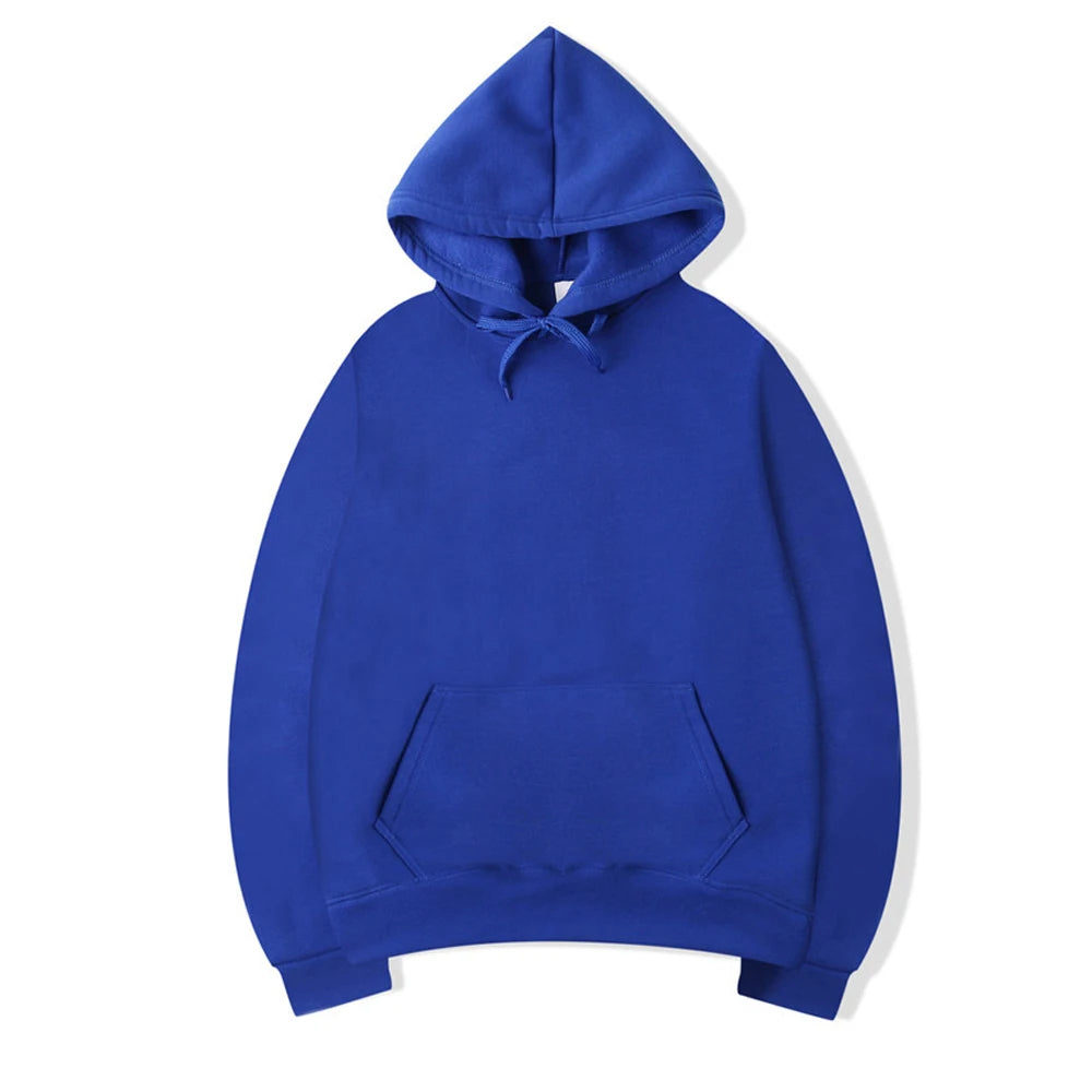Herr- och damtröjor med huva, pullover för vår och höst, vardaglig huvtröja, enfärgade hoodies, oversize svart tröja för herrar