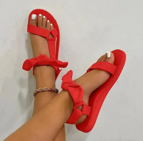 2026 Summer Flat Women's Shoes Foot Beach Sandals Outdoor All-Match Casual Slippers Large Size Women Sandals