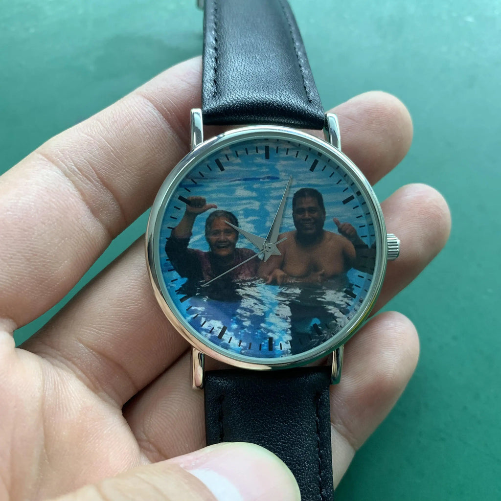 Custom Your Own Logo Watch Leather Personalized Wrist Picture Watches Printed Watch Dial Customized