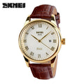 SKMEI 9058 Quartz Leather Strap Watch for Men and Women