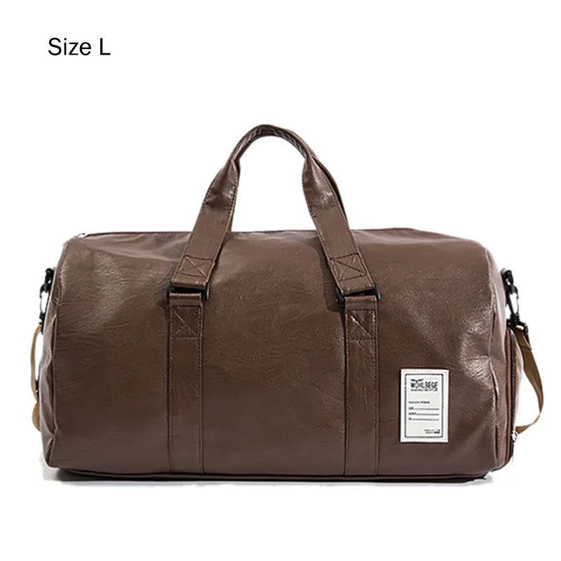 Sporttasche aus Leder Trainingstasche mit Nassfach für Herren, für Schuhe Fitness Yoga Reisegepäck Umhängetasche Sportbeutel XA512WD