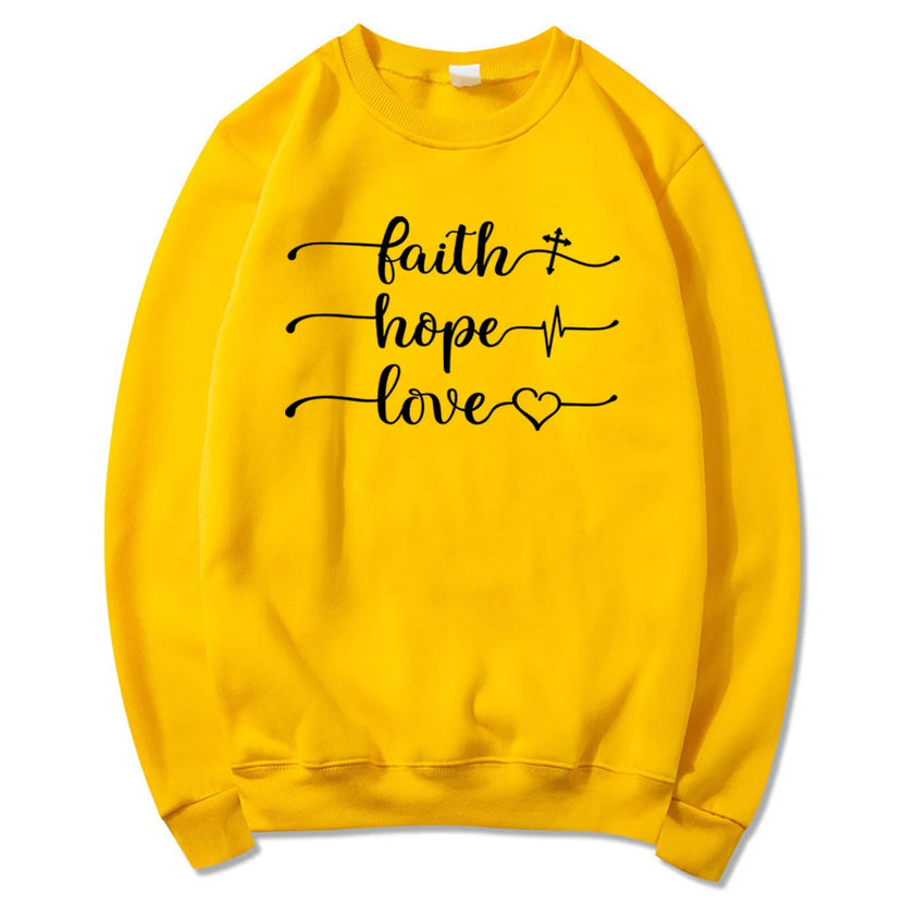 Faith Hope Love Sweatshirt Vertical Cross Religious Pullover Women Christian Bible Verse Crewneck Sweatshirts Funny Sayings Tops