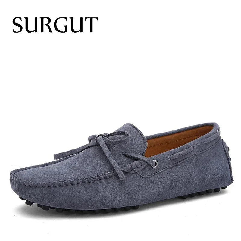 Mocasines de conducción para hombre SURGUT, calzado náutico de piel auténtica, zapatos planos informales transpirables, novedad de moda primavera-verano