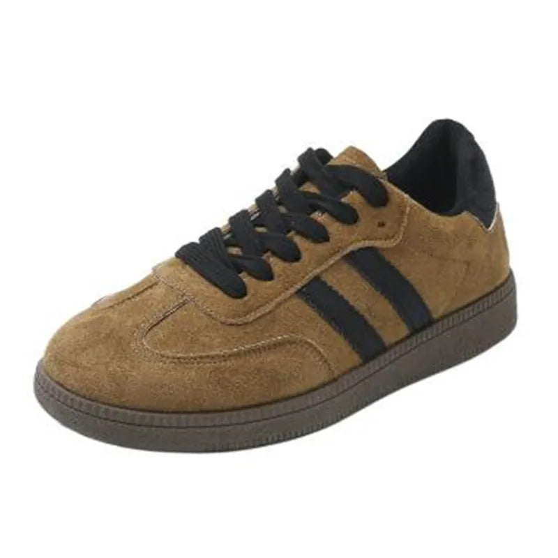2026 Retro Round Head Soft Leather Shoes Spring New Style Versatile Breathable Lightweight Agan Sports Shoes for Couples Sneaker