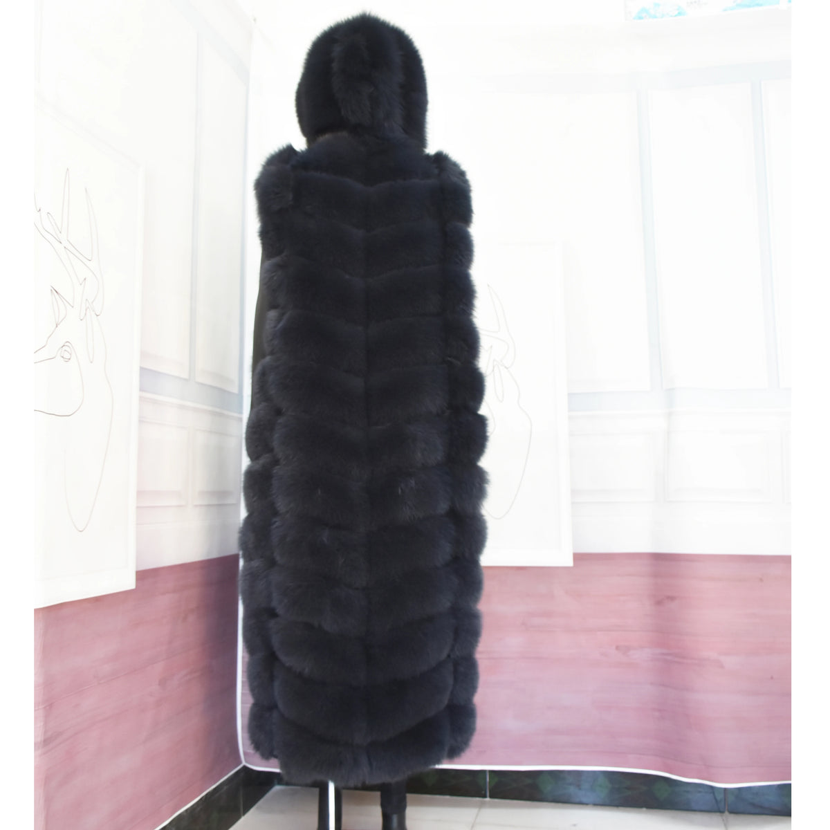 Lengthening Real Fox Fur Vest Natural Fur Coat for Jacket Female Coats Hood Waistcoat Long Fur Coats Real Fur Fox Vest Jacket