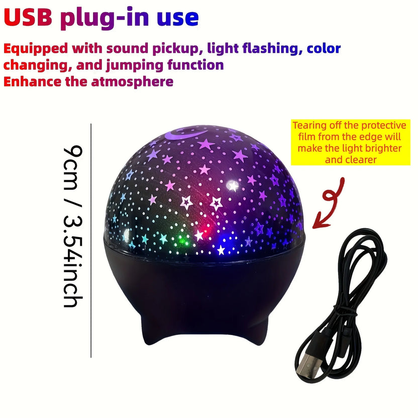 RGB nattlampa LED-projektor stjärnhimmel måne galax projektionslampa 5V USB för barn present julklapp rumsdekorationer