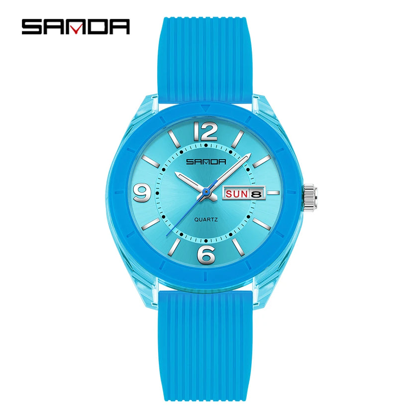 Reloj deportivo de cuarzo SANDA 6287 con luz nocturna y resistente al agua