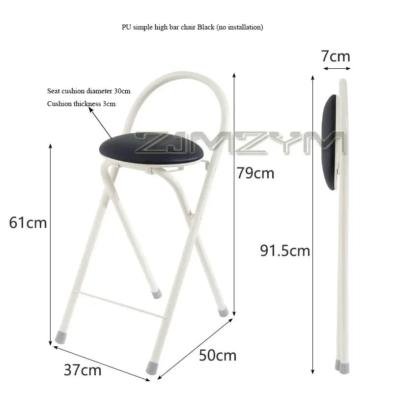 Taburete alto de bar, plegable, moderno, silla de mostrador para cafetería, taburete con respaldo arqueado para cocina, jardín interior, cafetería o restaurante