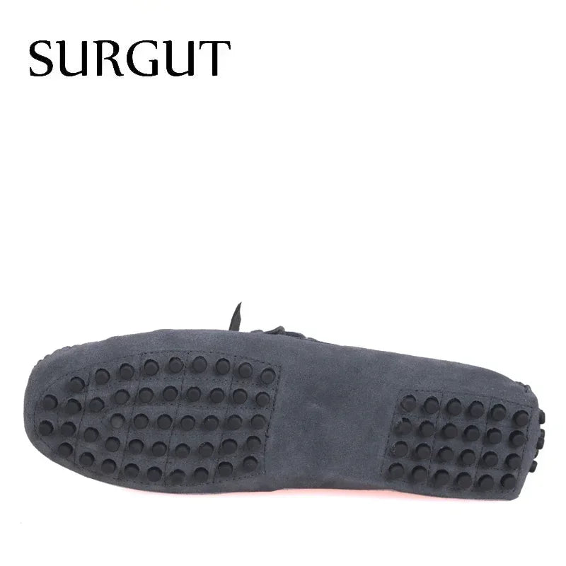 Mocasines de conducción para hombre SURGUT, calzado náutico de piel auténtica, zapatos planos informales transpirables, novedad de moda primavera-verano