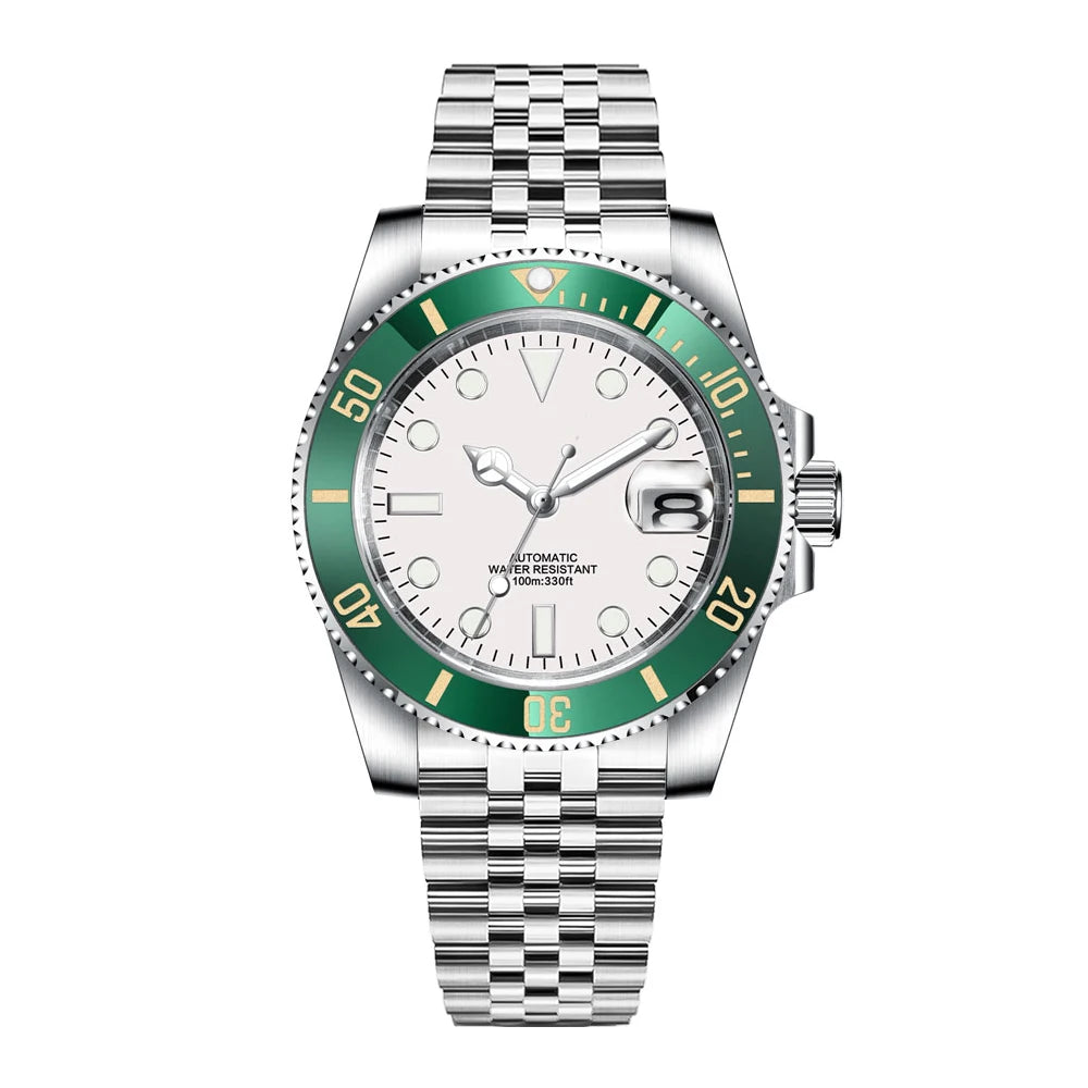 DIY Logo 40MM Dive Watch NH35 Automatic WristWatch 10Bar Waterproof Luminous Sapphire Ceramic Bezel Dress Watches Men Reloj