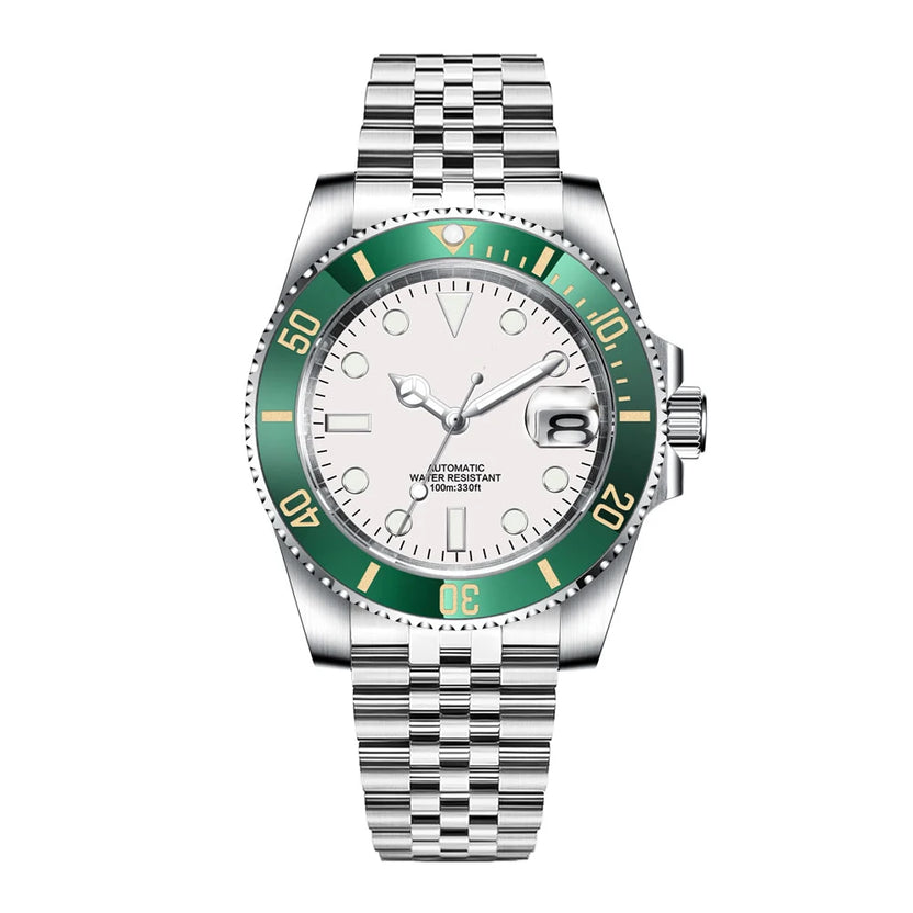 Zegarek nurkowy DIY 40 mm, mechanizm automatyczny NH35, wodoszczelność 10 bar, szafirowe szkło, ceramiczny bezel, męski zegarek elegancki