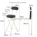 Foldable Chairs Modern Simple Bar Stool Portable Coffee Dining Chairs PU Backrest Fashion Furniture Narrow Space Storage Chairs