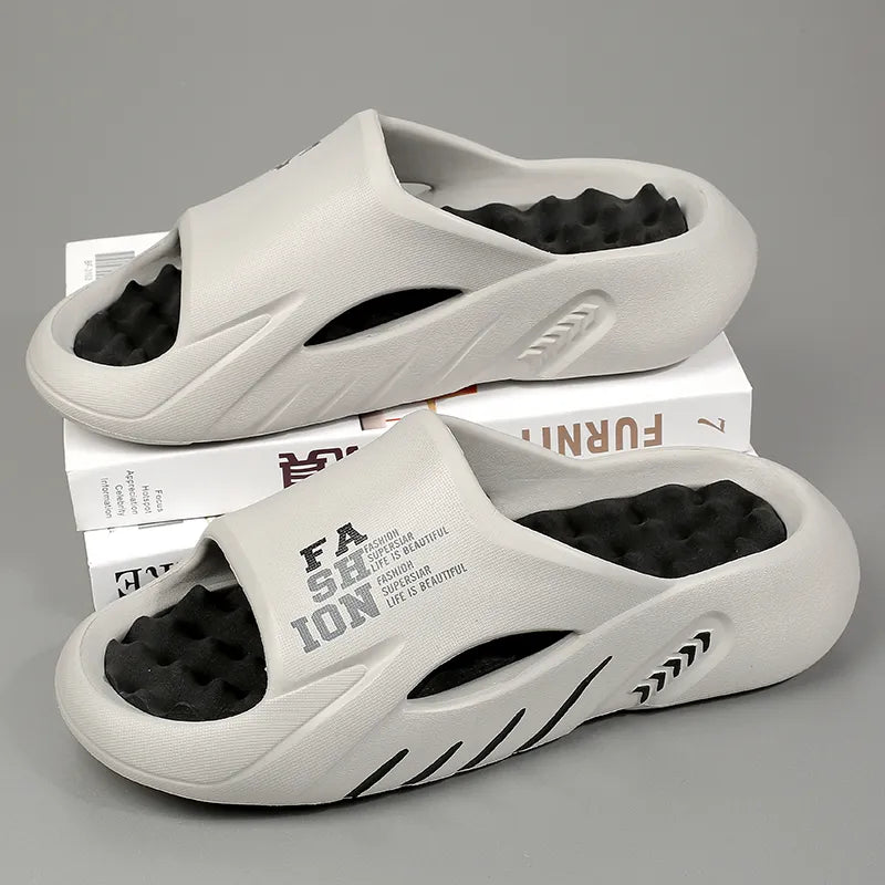 Summer Men Massage Slippers Indoor Outdoor Sandals Beach Casual Shoes Soft Sole Slides Men Flip-Flops Men's Sandals Big Size 47
