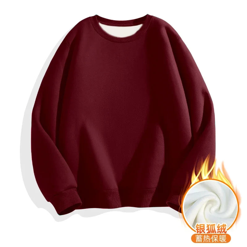 LEGIBLE Autumn Winter Woman's Hoodies Oversize Female Loose Solid Thicken Fleece Warm Women Sweatshirts Lady