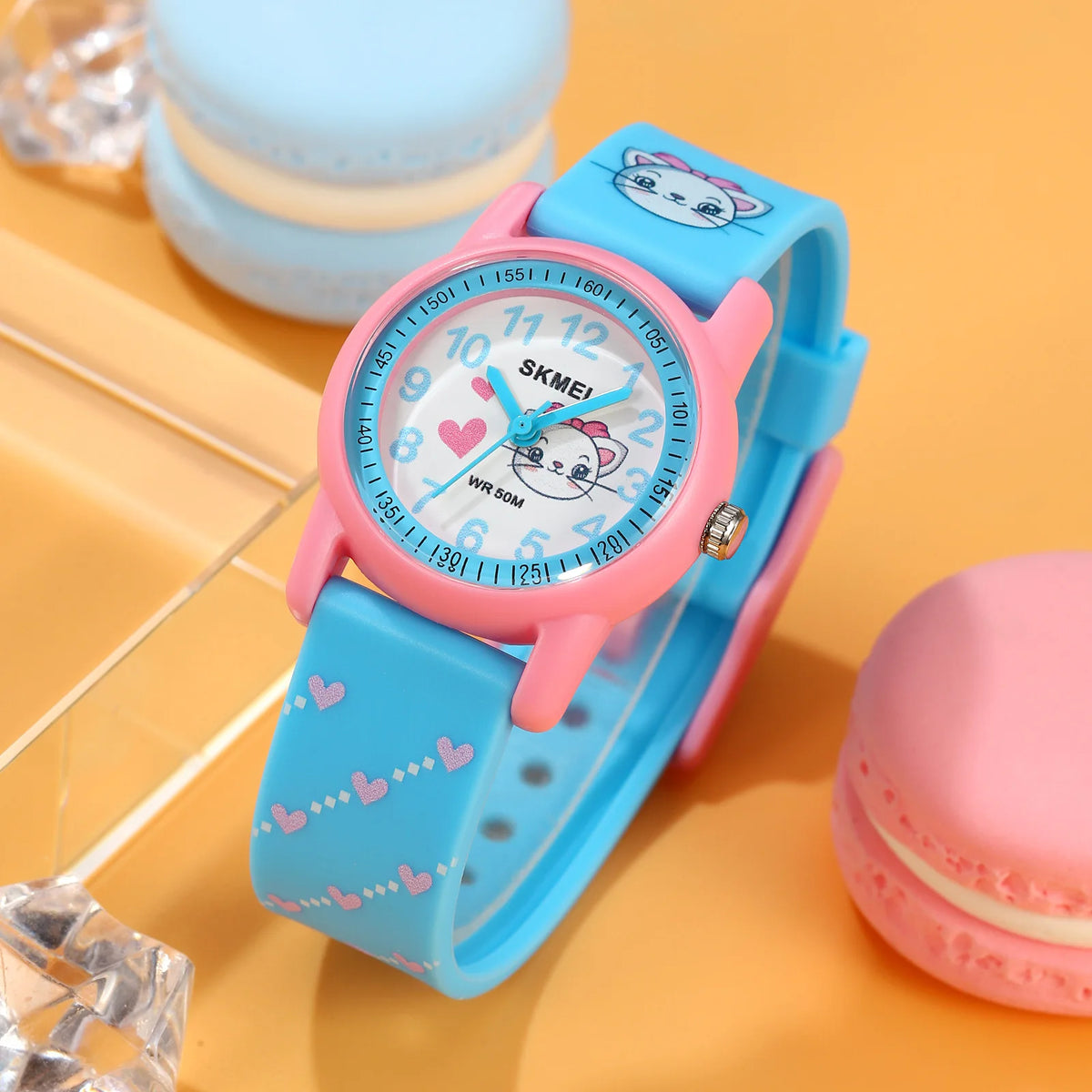 Relojes deportivos SKMEI para niños, resistentes al agua 50m, regalo para niñas y niños, reloj de animales lindo, fácil de leer, correa de TPU de cuarzo para niños