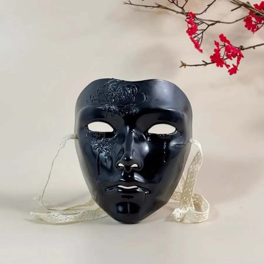 Kinesisk stil handmålad Manjusaka cosplay-mask för hela ansiktet