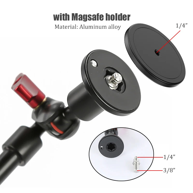 BFOLLOW 32" Aluminum Alloy Magic Arm with Clamp for Camera and Mobile Devices