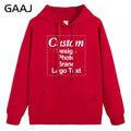 High Quality Custom Hoodie Cotton Sweatshirt Print Embroidery Brand Logo Text Photo Design Men Women Famliy Team Clothing 300g