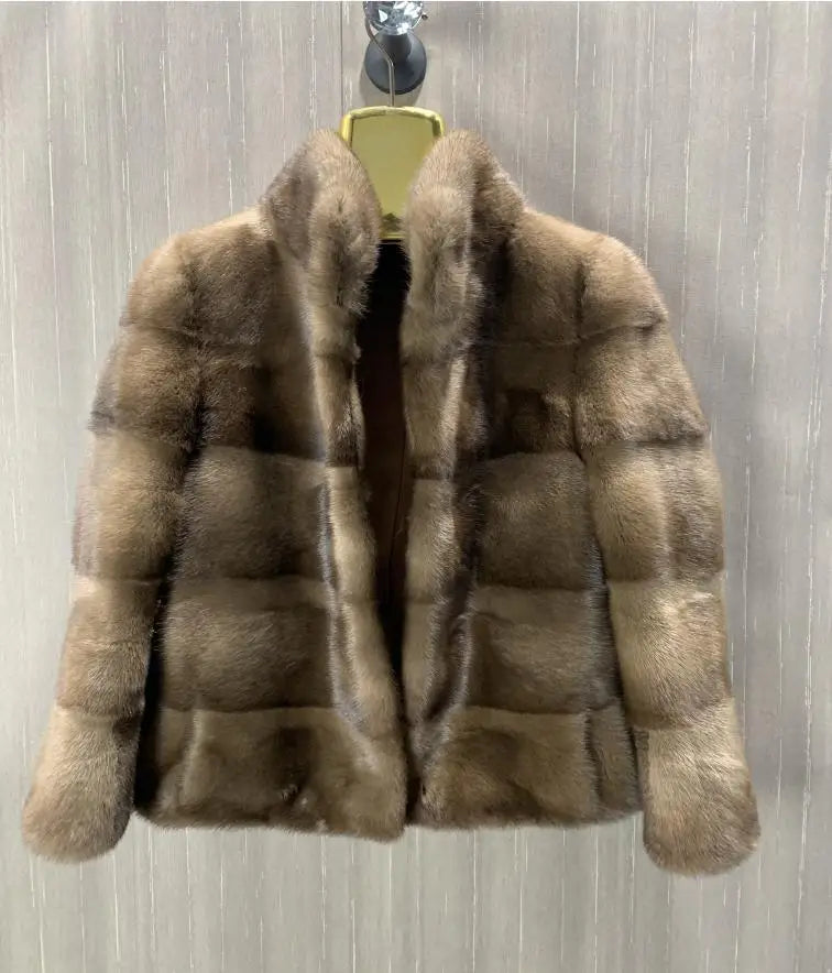 Genuine Mink Fur Coat for Women, 100% Natural, Luxury, Real Mink Fur, Ladies Jackets, Oversize, Winter, New Arrival, 2021