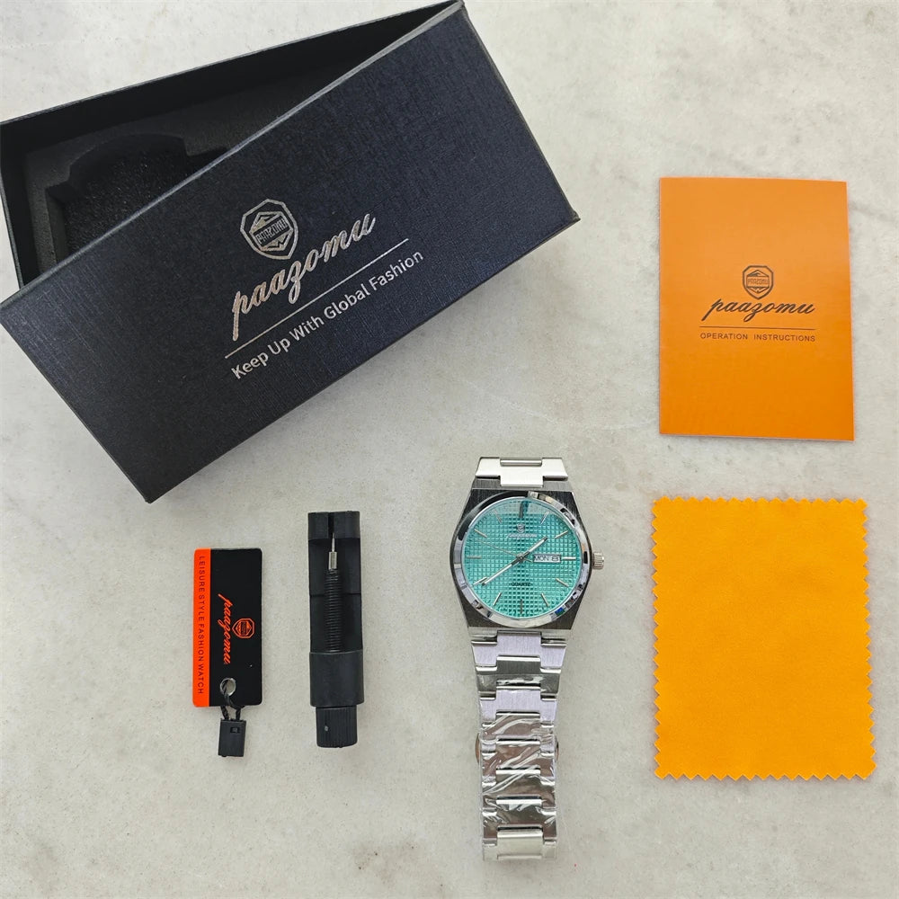 Customized Watch PAAZOMU Luxury Men Clock Fashion Luminous Waterproof Chronograph Date Watch for Man Quartz Men's Watches Reloj