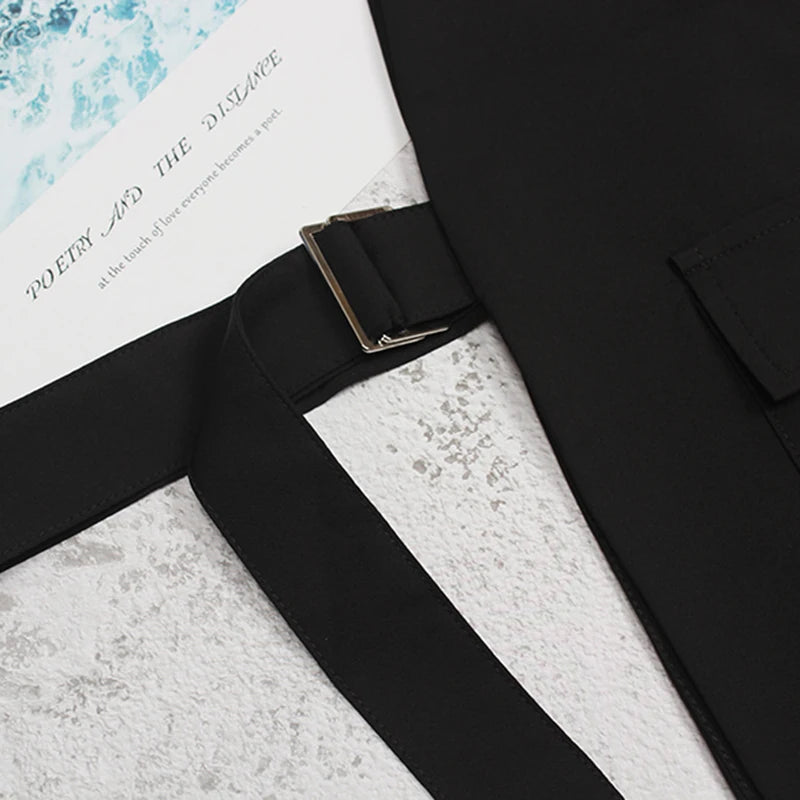 Black Pocket Irregular Long Adjustable Belt Personality Women New Fashion Tide All-Match Spring Autumn 2026 1DF2075