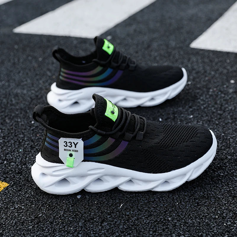 Casual Men Mesh Comfort Breathable Sneakers Jogging Soft Sole Anti Slip Versatile Tennis Vulcanized Shoes Tenis Masculino 2024