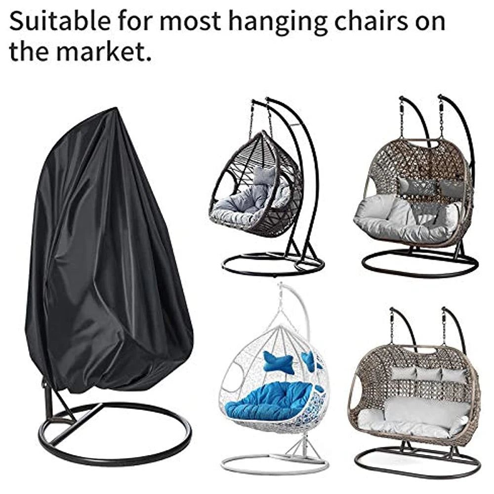 Funda para silla colgante, protector de muebles, impermeable con cremallera, resistente a la lluvia, al óxido, duradero, anti-UV, a prueba de viento, para jardín.