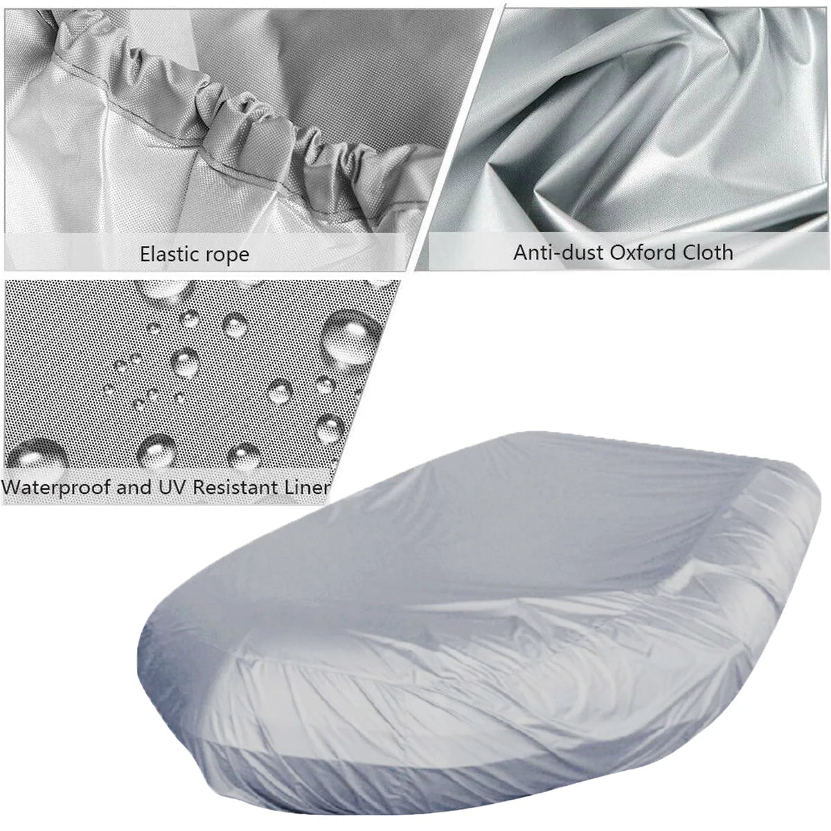 Cubierta universal para bote tipo V, impermeable, a prueba de polvo, anti-UV, resistente a la lluvia y nieve, para botes inflables, lanchas, botes de pesca y botes de goma, tamaño grande.