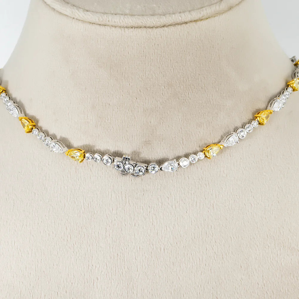 Collar colgante de lujo con diamante amarillo de laboratorio corte cojín, chapado en plata y oro blanco de 14 quilates, el más vendido, certificado por IGI para