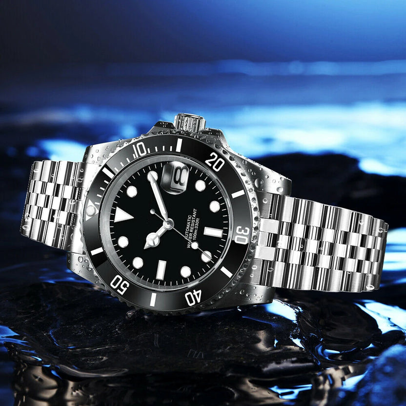 Zegarek nurkowy DIY 40 mm, mechanizm automatyczny NH35, wodoszczelność 10 bar, szafirowe szkło, ceramiczny bezel, męski zegarek elegancki