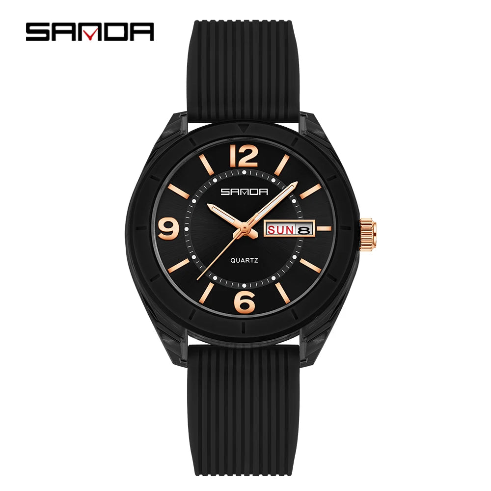 Reloj deportivo de cuarzo SANDA 6287 con luz nocturna y resistente al agua