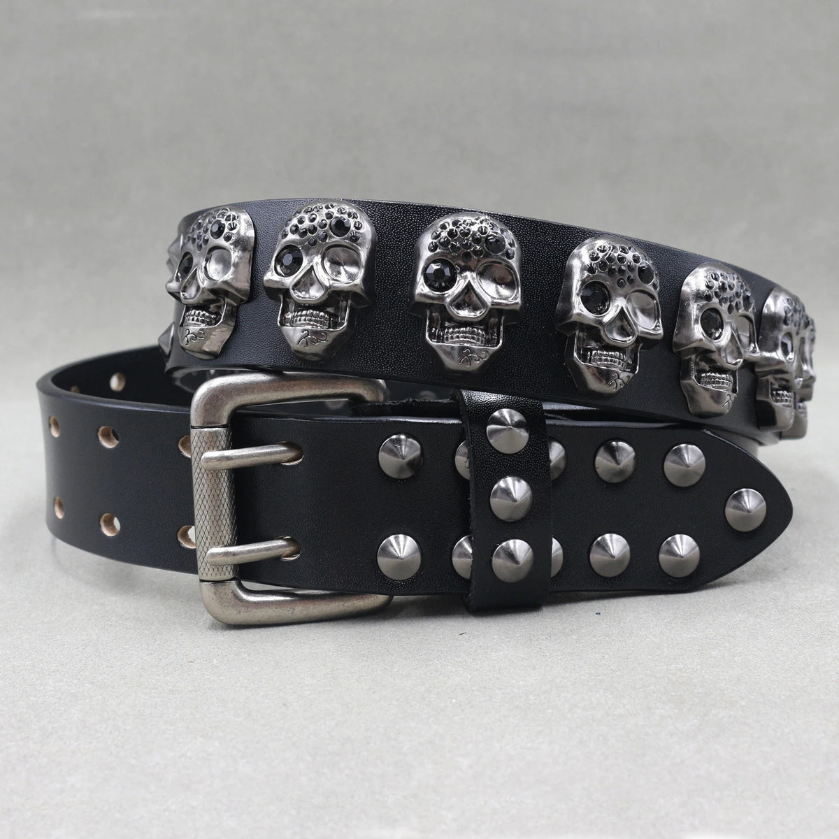 Cinturón de cuero genuino estilo punk heavy metal, cinturones de hip hop para hombre con remaches de cruz, cinturón para vaqueros, correa masculina, cinturón de diseñador para hombre