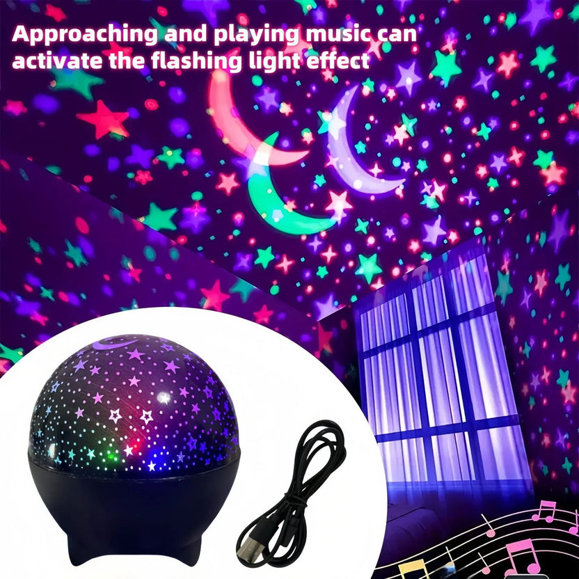 RGB nattlampa LED-projektor stjärnhimmel måne galax projektionslampa 5V USB för barn present julklapp rumsdekorationer