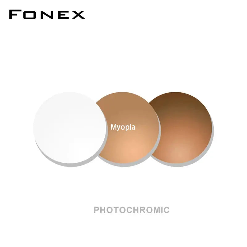 FONEX anpassade 1,56 1,61 1,67 fotokroma optiska receptbelagda CR-39 hartasfäriska glasögonglas närsynthet solglasögonlins