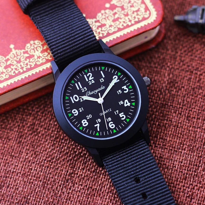Relojes de marca famosa Chaoyada 2026 de alta calidad, a la moda,  para niños, niñas, estudiantes, hombres, de lona, transpirables y resistentes al sudor, 24 horas.
