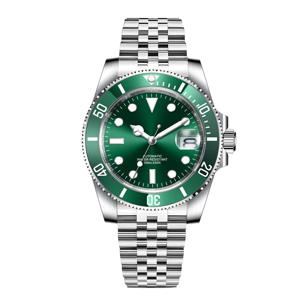DIY Logo 40MM Dive Watch NH35 Automatic WristWatch 10Bar Waterproof Luminous Sapphire Ceramic Bezel Dress Watches Men Reloj