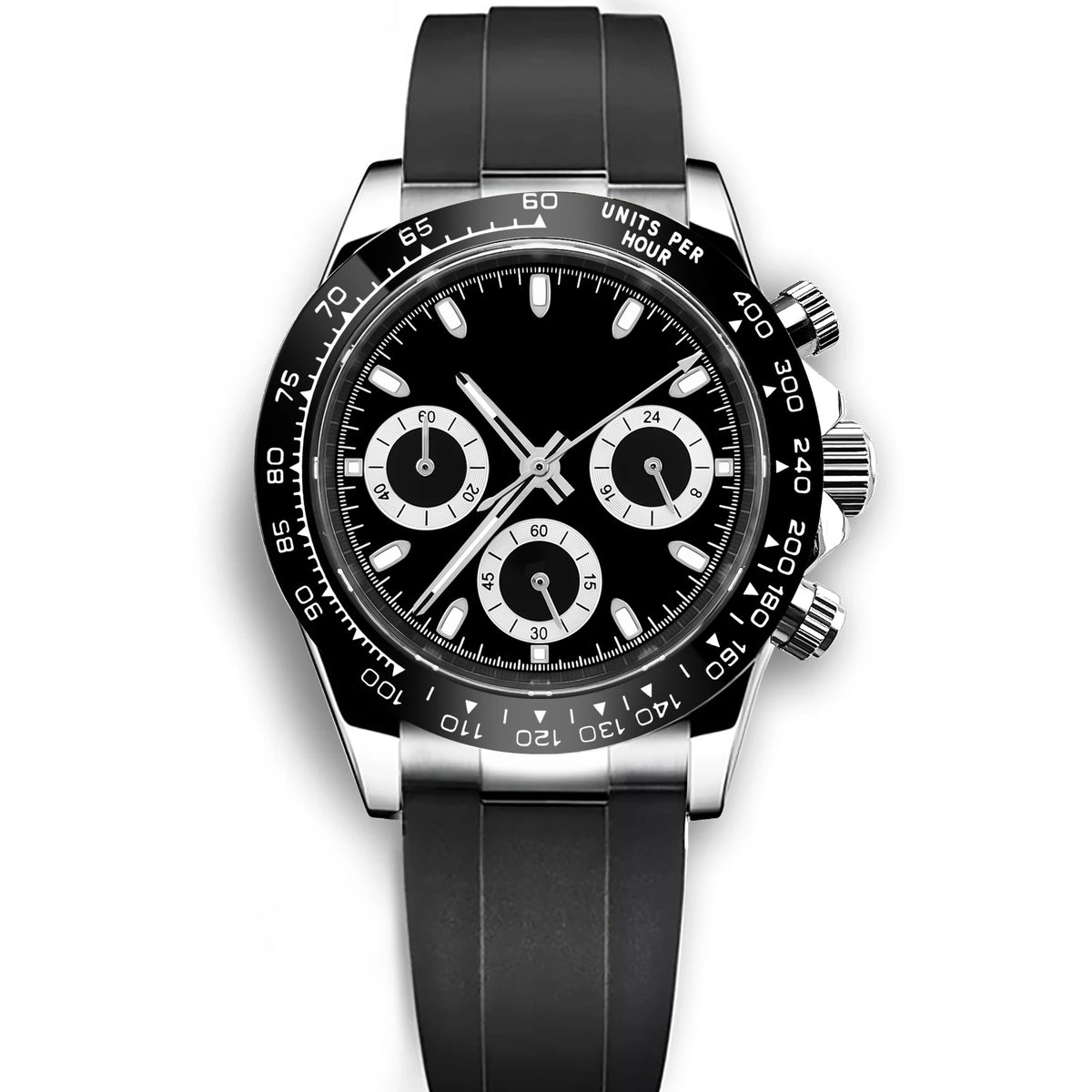 Corgeut Luxury Men's 39mm Quartz Watch Chronograph Sapphire Fashionable Trendy Stylish Sports Steel Band Wristwatch Custom Logo