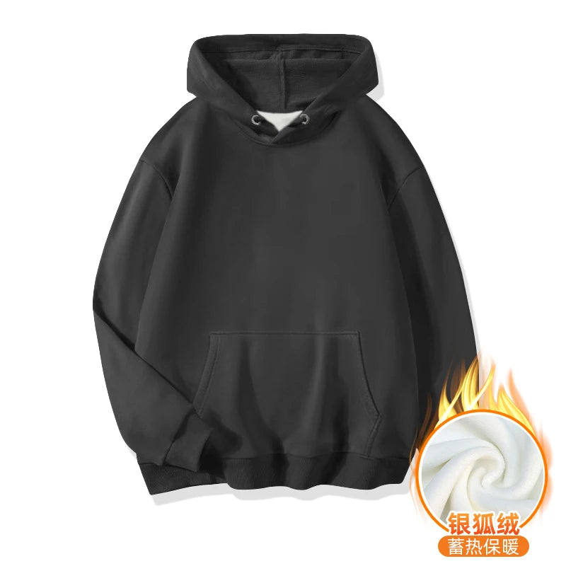 LEGIBLE Damska bluza z kapturem jesienno-zimowa oversize, ocieplana, luźna bluza z polarem