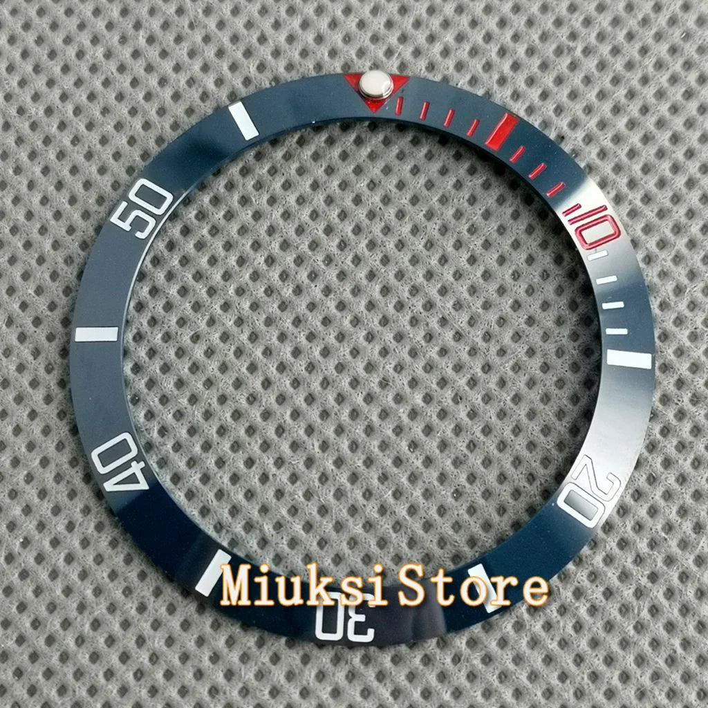 Inserto de bisel de cerámica negro, azul, blanco y verde de 38 mm para reloj automático para hombre Submariner de 40 mm