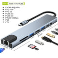 USB C Hub 8-in-1 3.1 with 4K HDMI, RJ45, SD/TF Card Reader, PD Charging