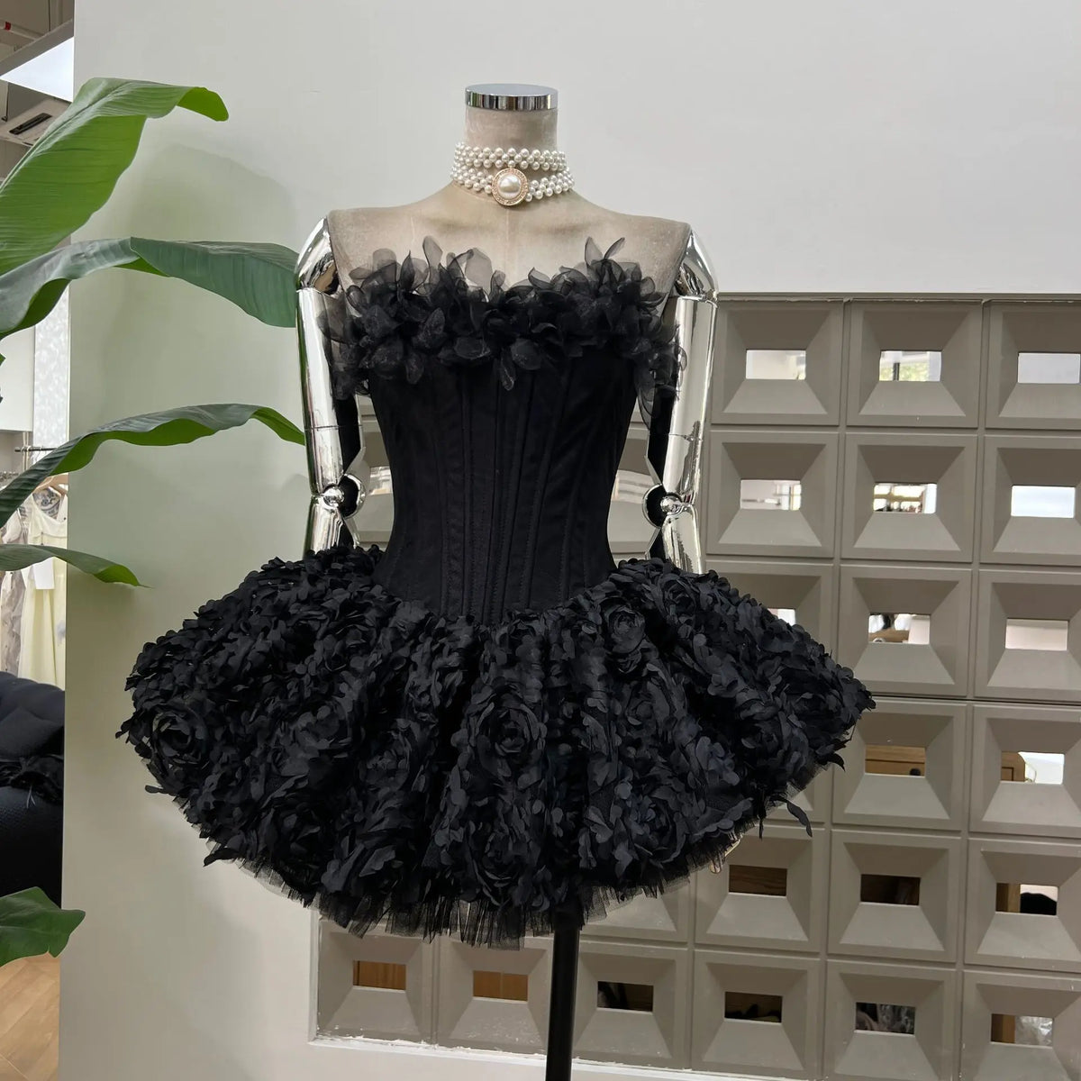 Sexy Strapless Floral Ruffles a Line Mini Dresses for Women Elegant Sleeveless Backless Slim Gowns Party Birthday Cocktail Dress
