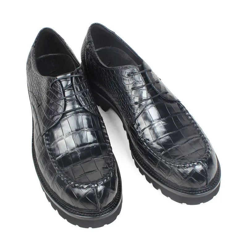 Zapatos de vestir para hombre de piel de cocodrilo - Duraderos, cómodos, transpirables y elegantes