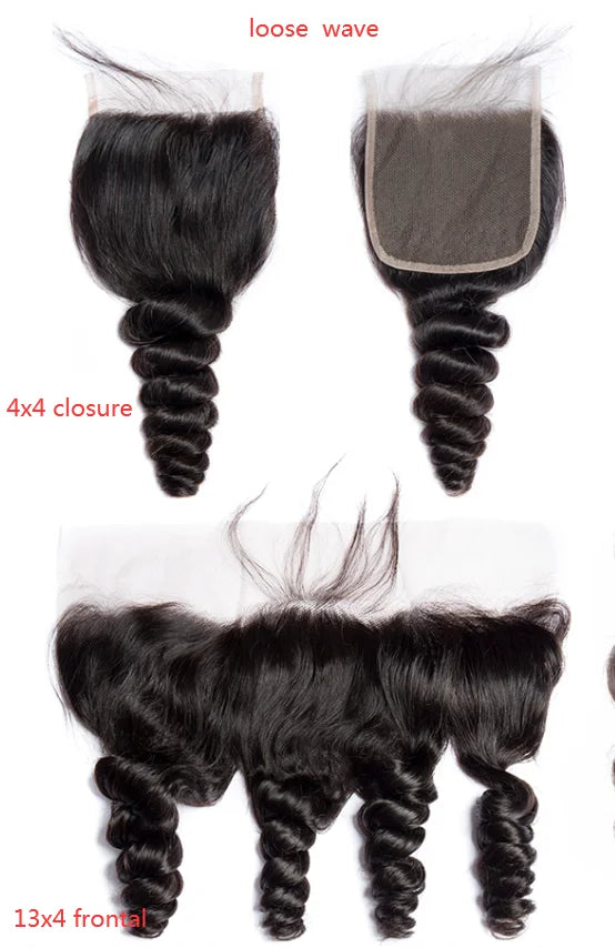 12A Lace HD Transparent Frontal 13x4 Water Wave 4X4 Closure Human Hair Brazilian Loose Closure Deep Water Kinky Curly Straight
