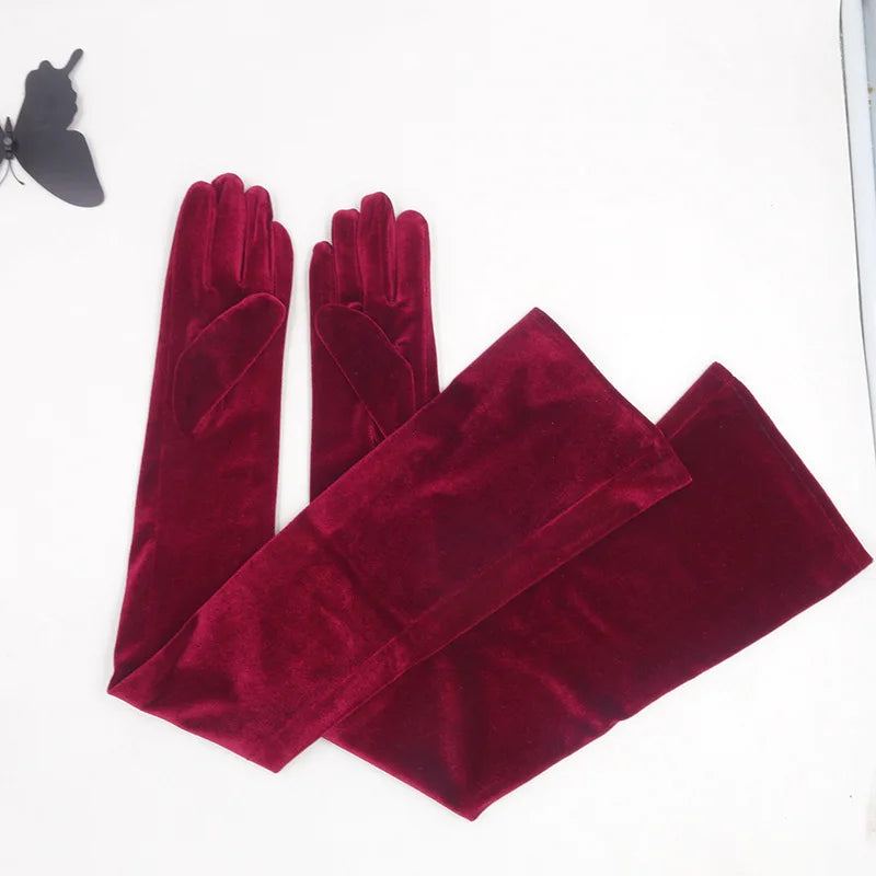 Guantes de terciopelo de 70 cm extralargos, negros, de ópera, para mujer, de terciopelo cisne de alta elasticidad, con pantalla táctil, guantes de noche para mujer WSR26