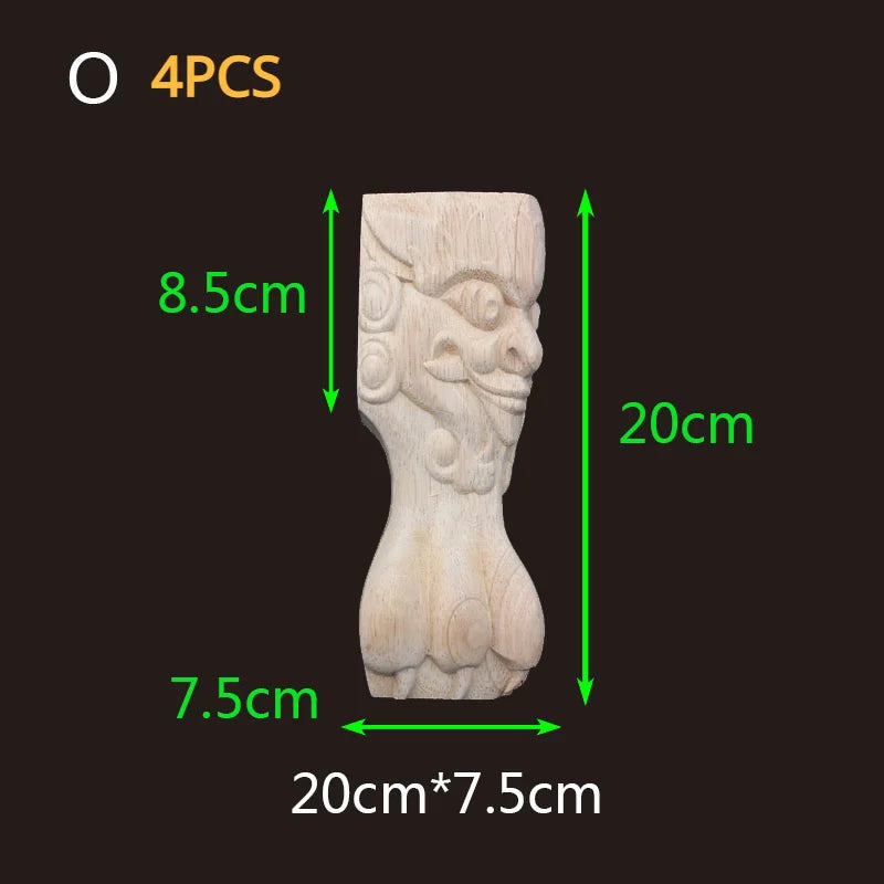 2-4pcs Wood Furniture Legs Sofa Couch Chair Ottoman Loveseat Coffee Table Cabinet Feet Bun Foot Wood Bend Appliques Onlays